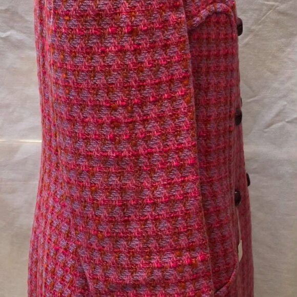 VINTAGE HAND STITCHED DOUBLE-BREASTED WOOL FEEL PINK COAT. WOMENS SMALL - Picture 3 of 16